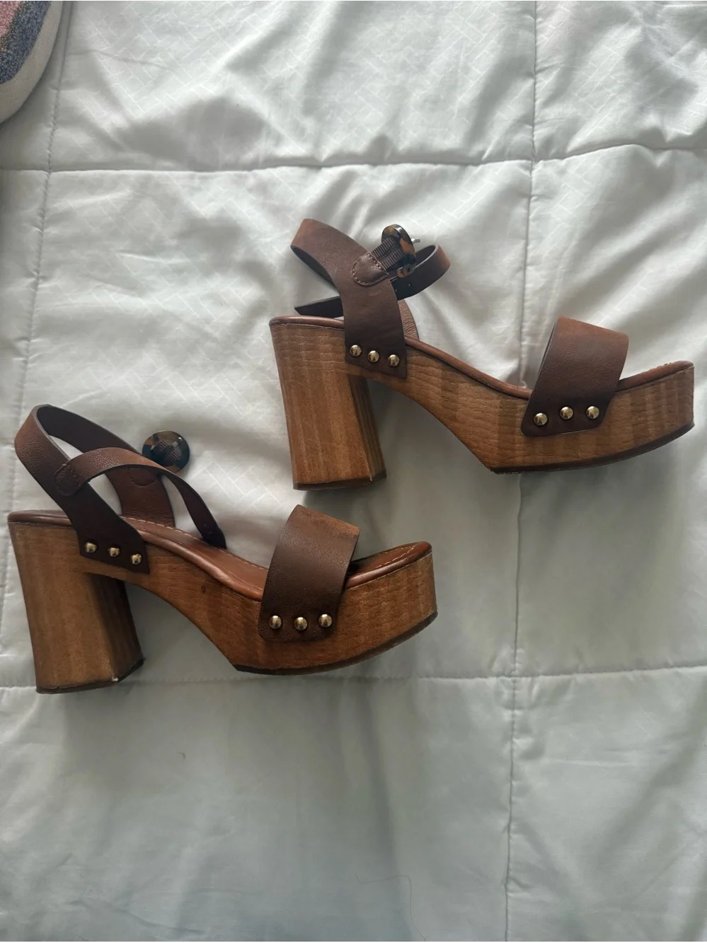 Women’s Brown Platform Block Heel Sandals